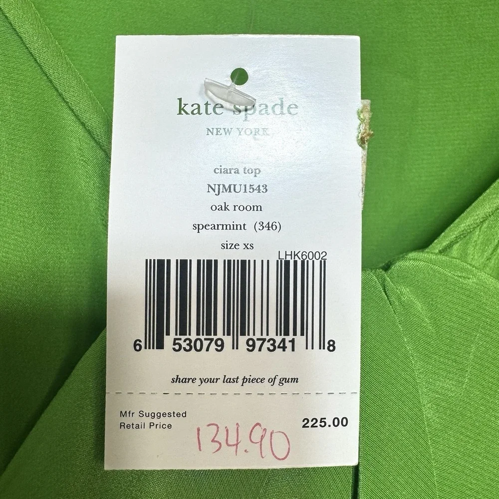 Kate Spade 100% Silk Bow Ruffle Sleeveless Blouse XS Quiet Luxury Work Preppy